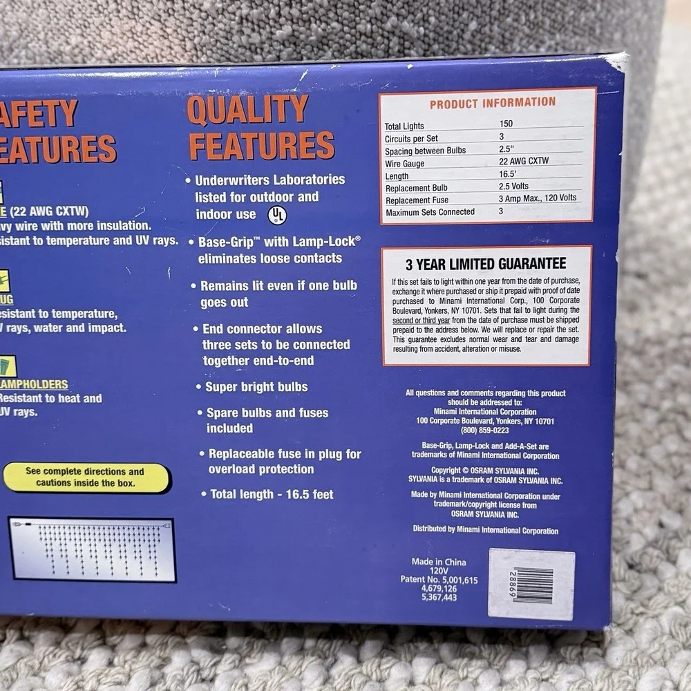 Sylvania 150 Cascading Icicle Lights Add A Set White Clear Multi Speed Control